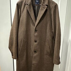 Men's Abercrombie & Fitch Brown Checkered Coat